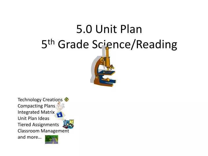 5 0 unit plan 5 th grade science reading