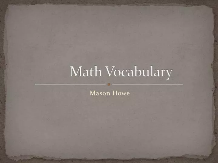 math vocabulary