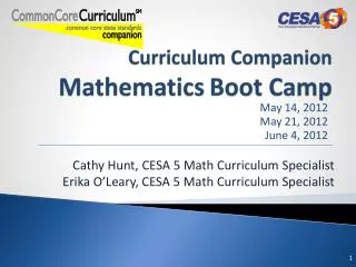 Curriculum Companion Mathematics Boot Camp