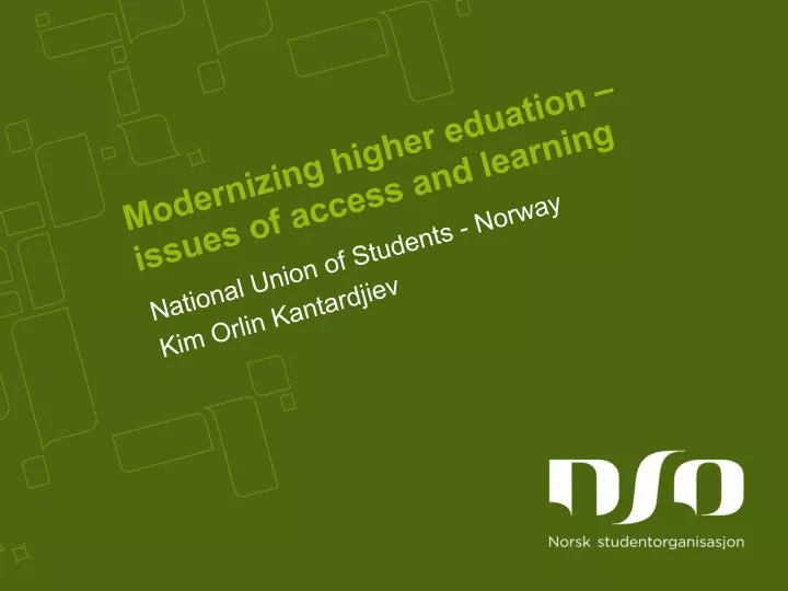 modernizing higher eduation issues of access and learning