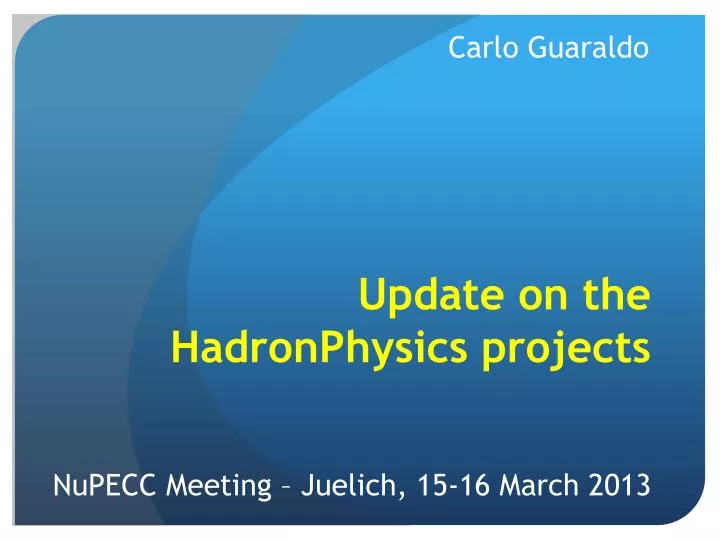 Update on the HadronPhysics projects