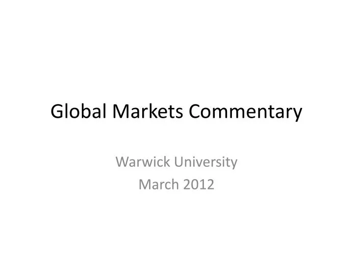 global markets commentary