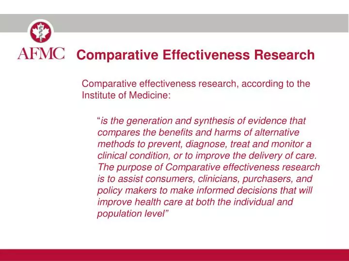 comparative effectiveness research