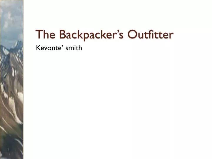 the backpacker s outfitter