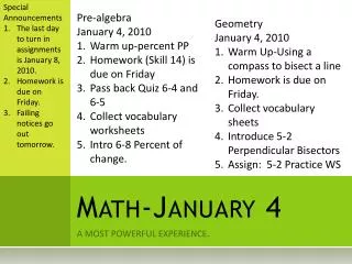 Math-January 4