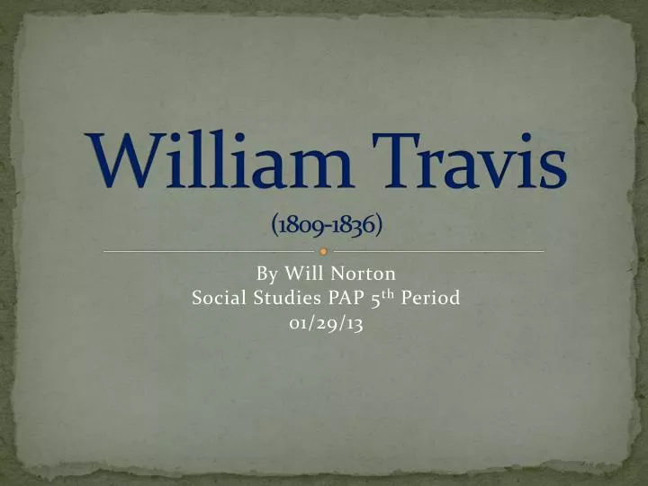william travis 1809 1836
