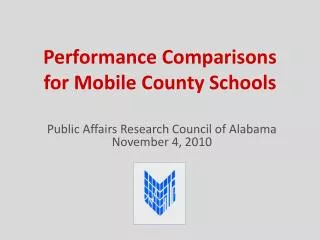 Performance Comparisons for Mobile County Schools