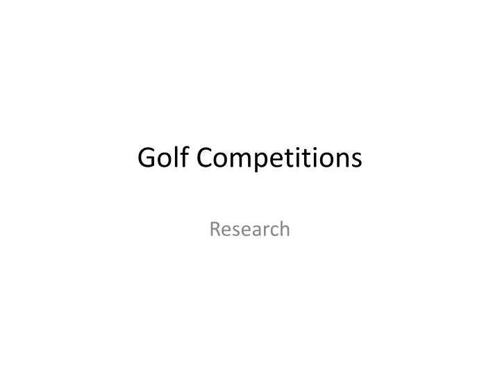 golf competitions