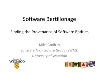 Software Bertillonage Finding the Provenance of Software Entities