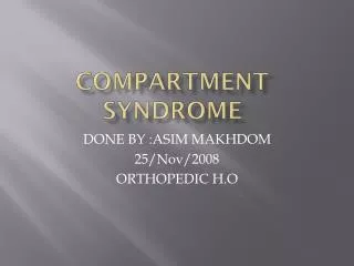 Compartment Syndrome