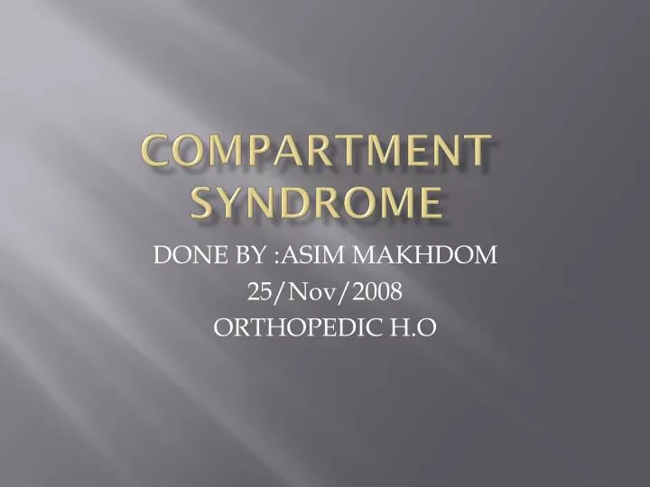 Ppt Compartment Syndrome Powerpoint Presentation Free Download Id2834109