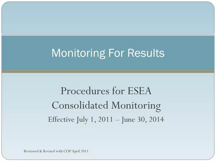 monitoring for results