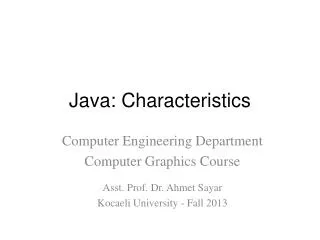 Java : Characteristics