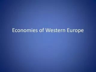 Economies of Western Europe