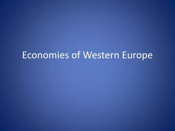 economies of western europe