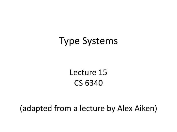 type systems