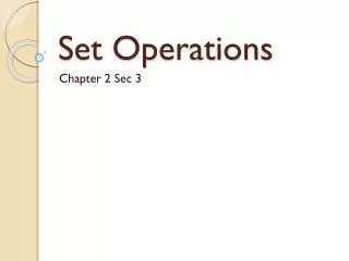 set operations