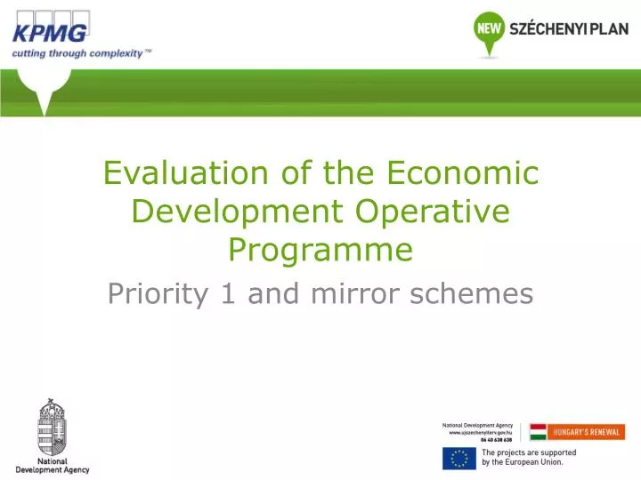 evaluation of the economic development operative programme