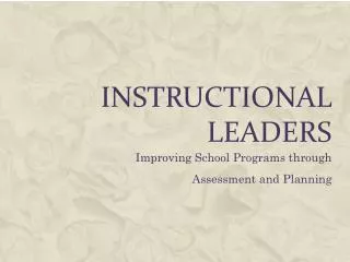 Instructional leaders