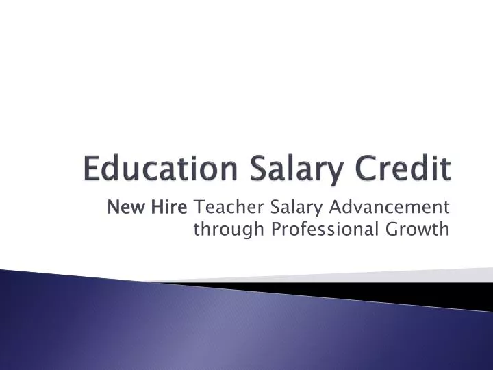 education salary credit