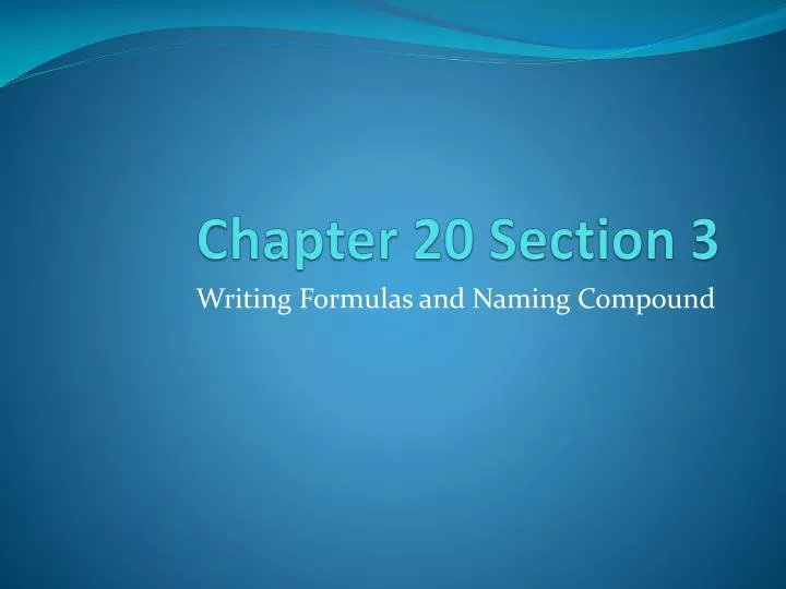 chapter 20 section 3