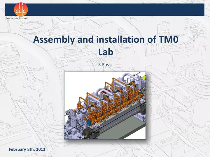 assembly and installation of tm0 lab