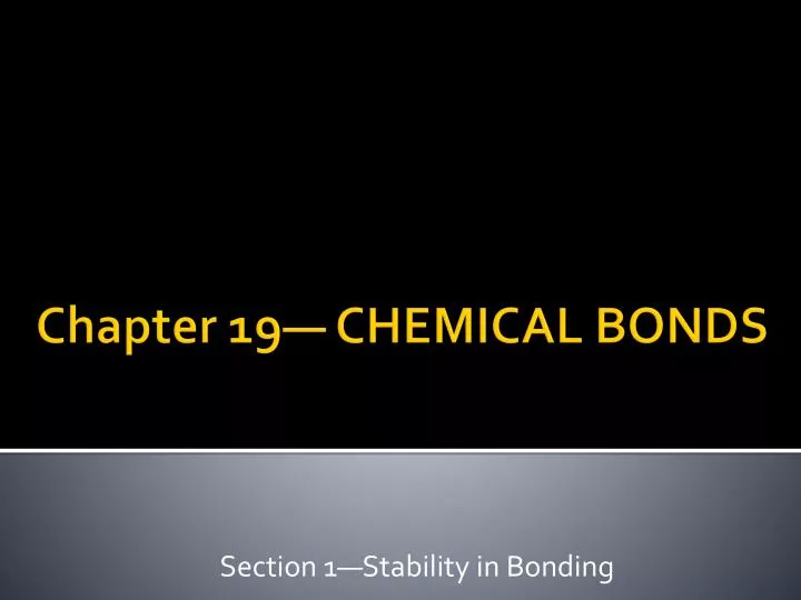 section 1 stability in bonding