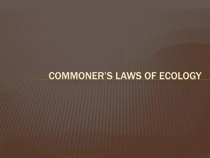 commoner s laws of ecology
