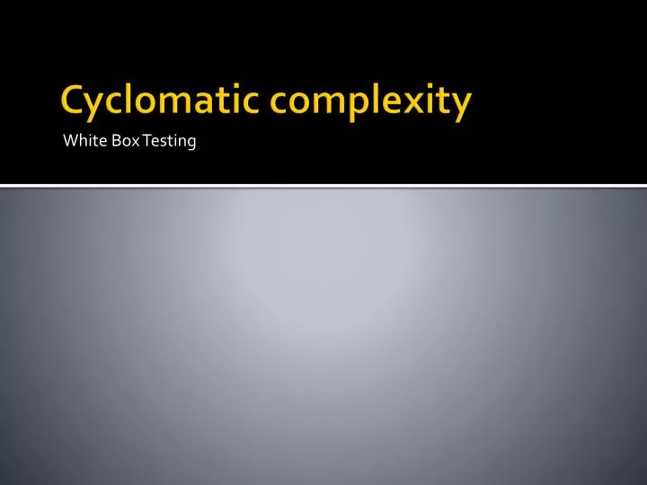 cyclomatic complexity