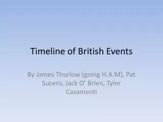 Timeline of British Events
