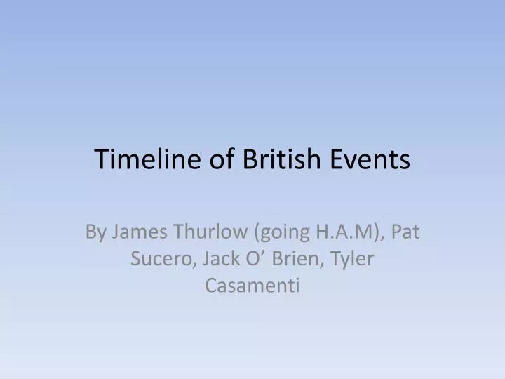 timeline of british events