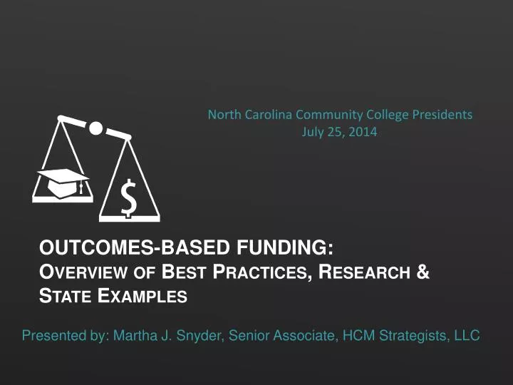 outcomes based funding overview of best practices research state examples