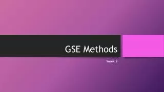 GSE Methods