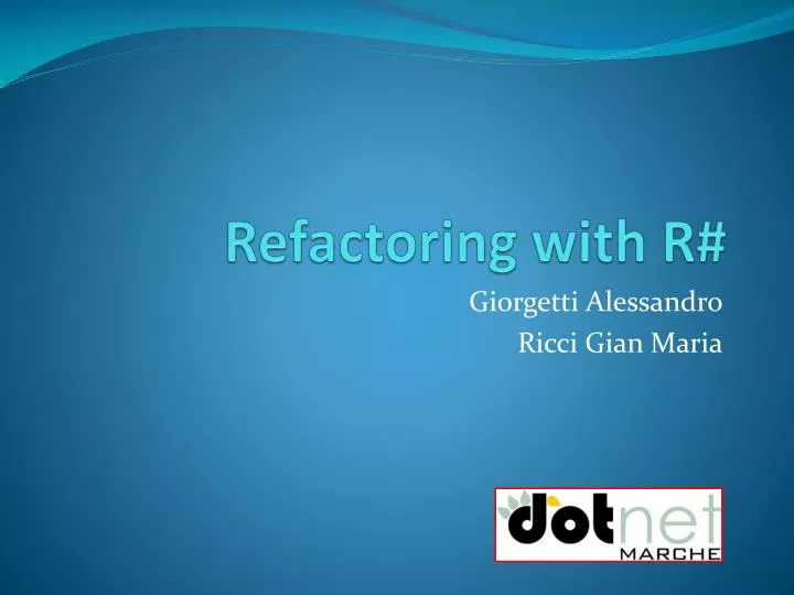 refactoring with r