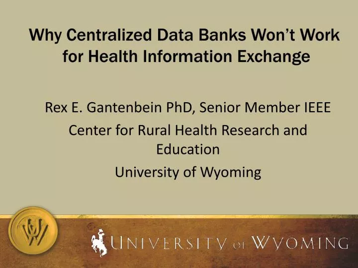 why centralized data banks won t work for health information exchange