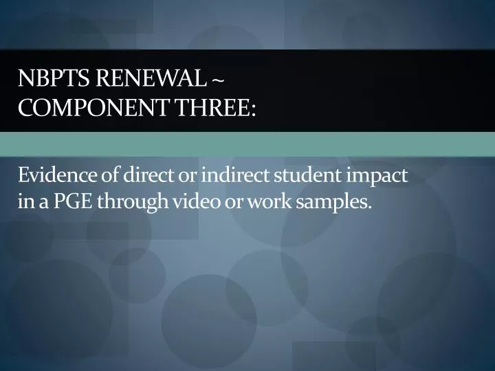 nbpts renewal component three