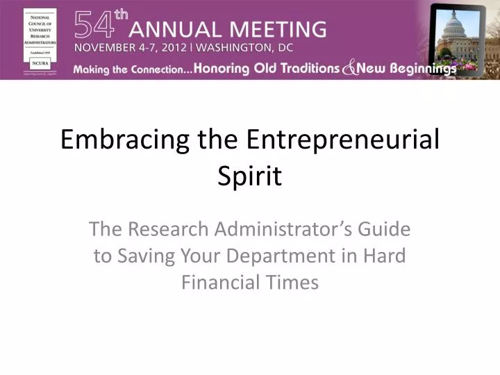 embracing the entrepreneurial spirit