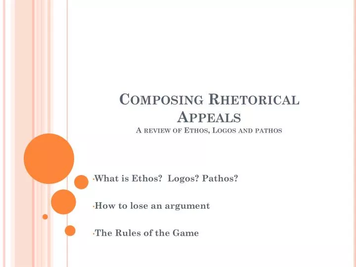 composing rhetorical appeals a review of ethos logos and pathos