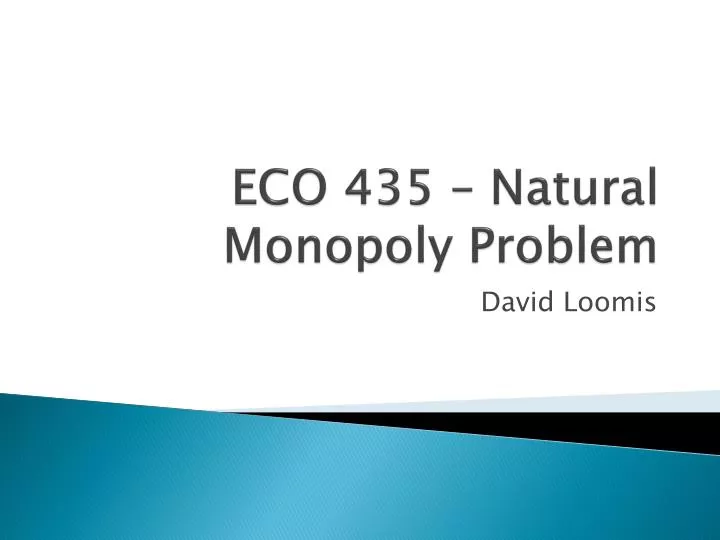 eco 435 natural monopoly problem