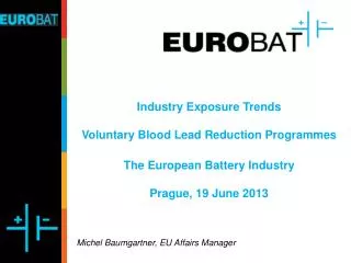 Industry Exposure Trends Voluntary Blood Lead Reduction Programmes The European Battery Industry