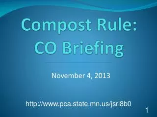 Compost Rule: CO Briefing
