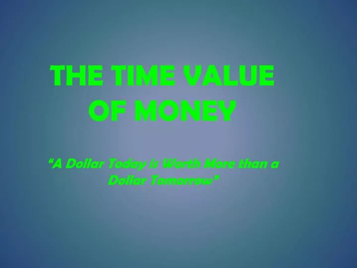 the time value of money