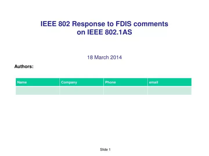 ieee 802 response to fdis comments on ieee 802 1as