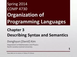 spring 2014 comp 4730 organization of programming languages
