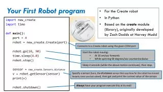 Your First Robot program