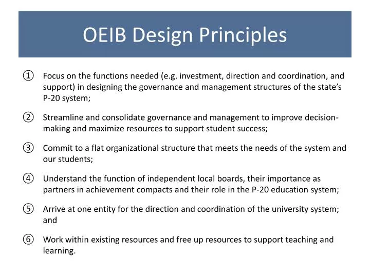 oeib design principles
