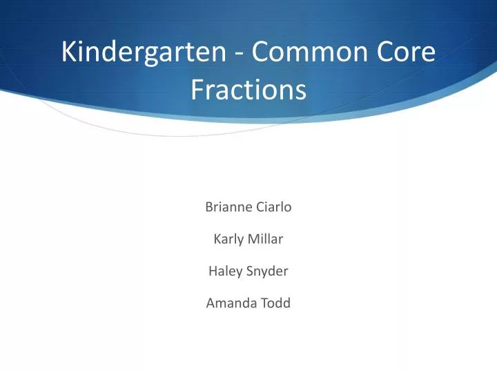 kindergarten common core fractions