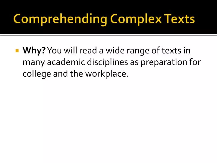 comprehending complex texts
