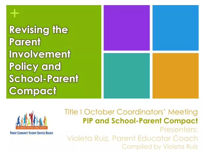 revising the parent involvement policy and school parent compact