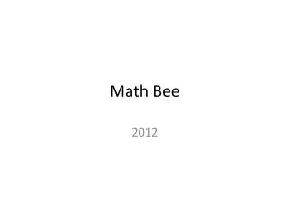 Math Bee